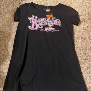Harley-Davidson Black Tee with Pink Graphic